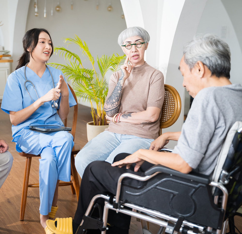 nurse with patients